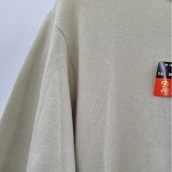 Snow Lotus Vintage Green Cashmere Crew Neck Classic‎ Sweater Top - Picture 9 of 13